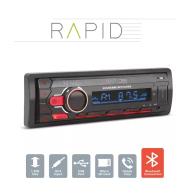 MNC 39750 Fejegység "Rapid" - 1 DIN - 4 x 50 W - BT - MP3 - AUX - SD - USB