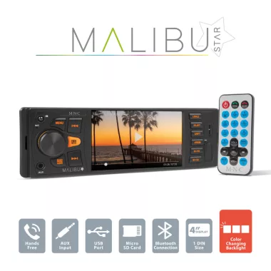 MNC 39751 Multimédiás fejegység "Malibu Star" - 1 DIN - 4 x 50 W - BT - MP3 - AUX - SD - USB MNC 39751 Multimédiás fejegység "Malibu Star" - 1 DIN - 4 x 50 W - BT - MP3 - AUX - SD - USB