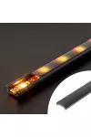 PHENOM 41011M1-BK LED aluminium profil takaró búra - fekete - 1000 mm (41011A1-hez)