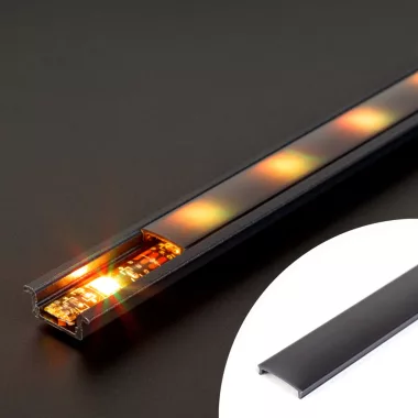 PHENOM 41011M1-BK LED aluminium profil takaró búra - fekete - 1000 mm (41011A1-hez)