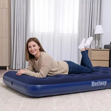 BESTWAY 56433 Felfújható matrac - egyszemélyes, velúr - kék - 188 x 99 x 22 cm BESTWAY 56433 Felfújható matrac - egyszemélyes, velúr - kék - 188 x 99 x 22 cm