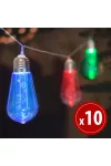 FAMILY 56531 LED fényfüzér - Villanykörte - 10 LED - 1,9 méter - színes - 2 x AA FAMILY 56531 LED fényfüzér - Villanykörte - 10 LED - 1,9 méter - színes - 2 x AA