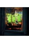 FAMILY 56543B Halloween-i foszforeszkáló ablakdekor - szellem - 29 x 16 cm