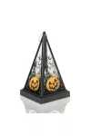 FAMILY 56549A Halloween-i LED lámpás - tök - melegfehér - fekete - 9,5 x 9,5 x 17 cm - 2 x AAA