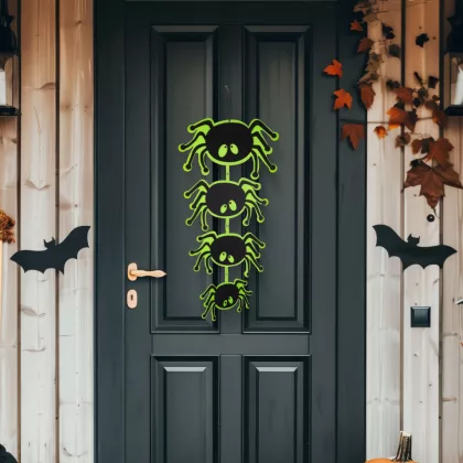   FAMILY 56557B Halloween-i dekoráció - pók - akasztható - filc - 63 x 32 cm