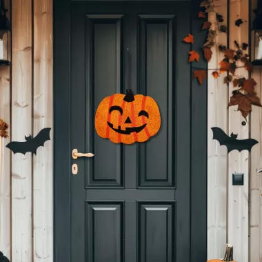 GLOBIZ 56573 Halloween-i dekoráció - tök - akasztható - fa - 30 x 25 cm GLOBIZ 56573 Halloween-i dekoráció - tök - akasztható - fa - 30 x 25 cm