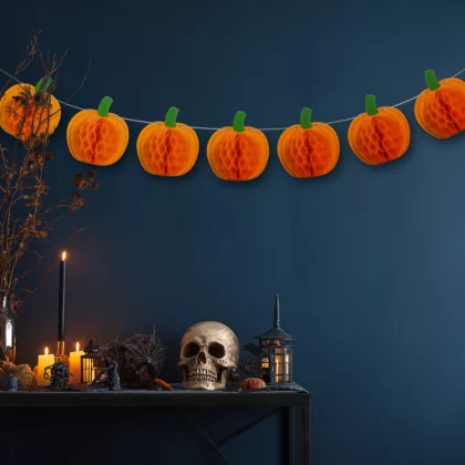   GLOBIZ 56586 Halloween-i dekoráció - tök lampion girland - papír - 2 m