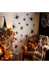 GLOBIZ 56587A Halloween-i dekoráció - pók szett - öntapadós - fekete - 30 db / csomag