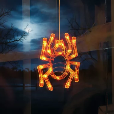 GLOBIZ 56588B Halloween-i világító dekoráció - pók - tapadókorongos - 12 LED - 20 x 18,5 cm - 3 x AAA GLOBIZ 56588B Halloween-i világító dekoráció - pók - tapadókorongos - 12 LED - 20 x 18,5 cm - 3 x AAA