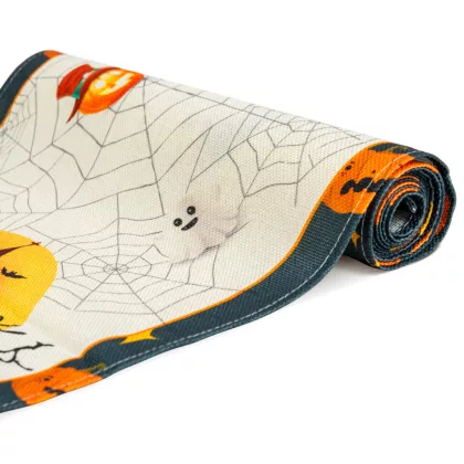GLOBIZ 56595A Halloween-i dekoráció - asztalterítő futó - halloween-i motívumokkal - 184 x 33 cm GLOBIZ 56595A Halloween-i dekoráció - asztalterítő futó - halloween-i motívumokkal - 184 x 33 cm