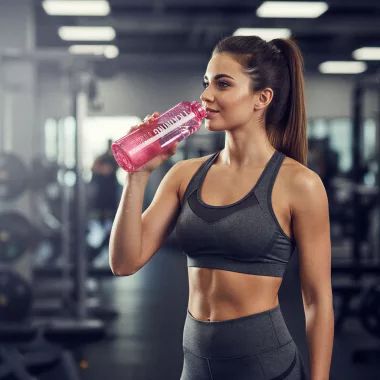 FAMILY 57216 Sport kulacs - műanyag, átlátszó - 550 ml - 3 színben