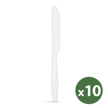 GLOBIZ 57591A Többször használatos bioműanyag kés készlet - 10 db / csomag