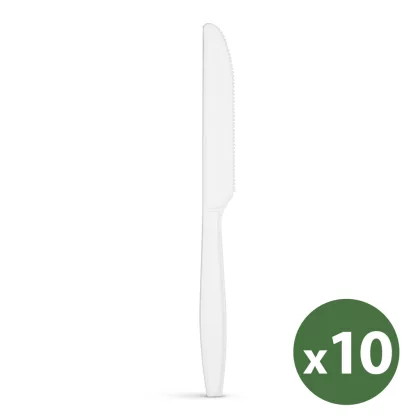   GLOBIZ 57591A Többször használatos bioműanyag kés készlet - 10 db / csomag