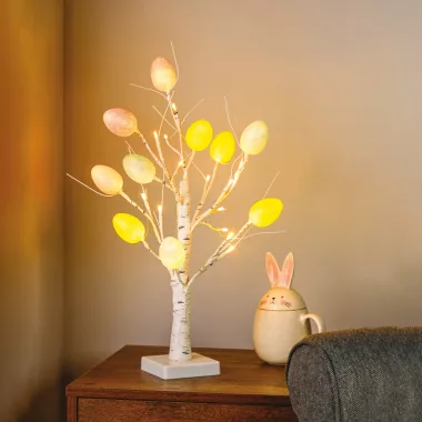 GARDEN OF EDEN 57945 Húsvéti tojás fa dekoráció - 10 tojás, 24 LED - 50 cm - 3 x AA
