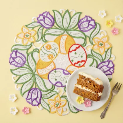 GLOBIZ 57976 Húsvéti hímzett alátét - Ø35 cm GLOBIZ 57976 Húsvéti hímzett alátét - Ø35 cm