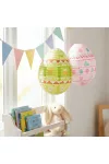 GLOBIZ 57990 Húsvéti dekoráció - papír lampion - tojás - zöld, rózsaszín - Ø30 cm