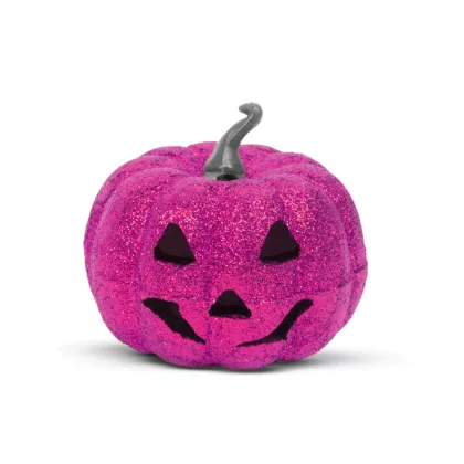 FAMILY 58162D Halloween-i RGB LED dekor - habszivacs tök - lila - 11 cm FAMILY 58162D Halloween-i RGB LED dekor - habszivacs tök - lila - 11 cm