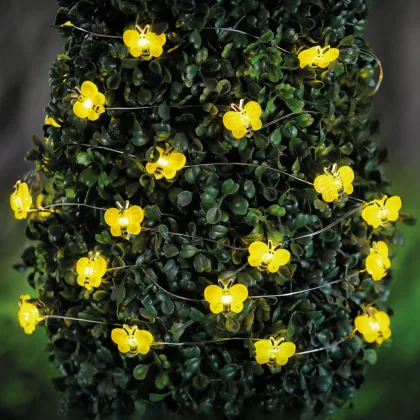   GARDEN OF EDEN 58220D Szolár LED fényfüzér - méhecske - 2,4 m - 25 LED - melegfehér
