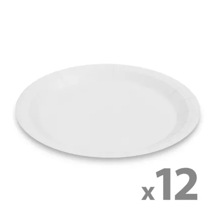 FAMILY 58235A Papírtányér szett - fehér - 23 cm - 12 db / csomag FAMILY 58235A Papírtányér szett - fehér - 23 cm - 12 db / csomag