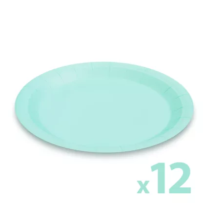 GLOBIZ 58235B Papírtányér szett - kék - 23 cm - 12 db / csomag GLOBIZ 58235B Papírtányér szett - kék - 23 cm - 12 db / csomag