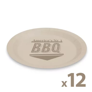 GLOBIZ 58235D Papírtányér szett - BBQ - 23 cm - 12 db / csomag