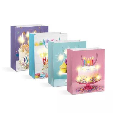 FAMILY 58320 Ajándéktasak - 10 melegfehér LED, papír - 265 x 127 x 330 mm - 4 féle / csomag - 12 db / csomag