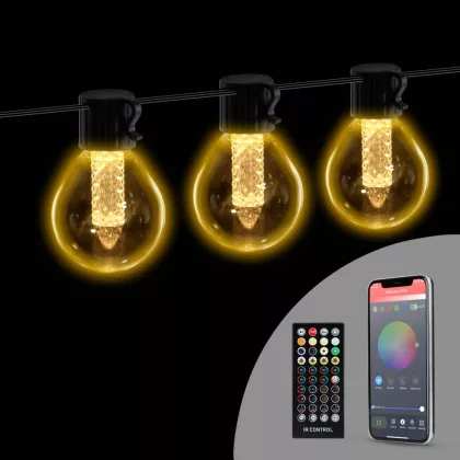 GLOBIZ 58384 Smart fényfüzér - 100-240V - 25 db melegfehér LED - 15 m - bluetooth GLOBIZ 58384 Smart fényfüzér - 100-240V - 25 db melegfehér LED - 15 m - bluetooth