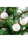 FAMILY 58777A Karácsonyfadísz szett - glitteres fehér - 17 db / szett