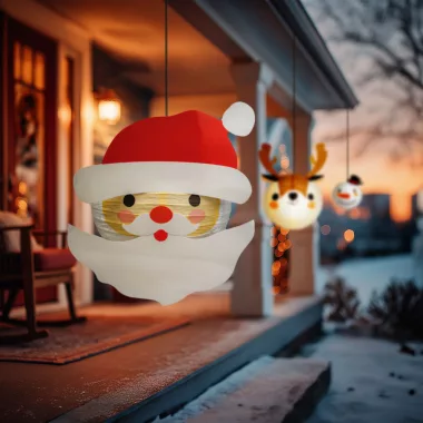 GLOBIZ 59739A Karácsonyi lampion - Mikulás - papír - 30 cm GLOBIZ 59739A Karácsonyi lampion - Mikulás - papír - 30 cm