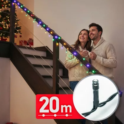 PHENOM 59768 Fényfüzér - 20 m - színes - 400 LED - 220-240V - 6W - zöld kábel
