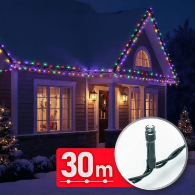 PHENOM 59769 Fényfüzér - 30 m - színes - 600 LED - 220-240V - 6W - zöld kábel