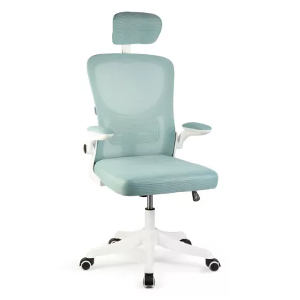   BEMADA BMD1121 Irodai forgószék - karfával - fehér/kék - 58 x 48 / 50 x 50 cm