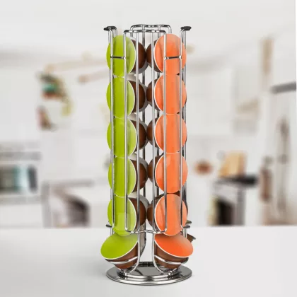   BEWELLO BW1001B Fém kávékapszula tartó - 24 db Dolce Gusto kapszulához - króm