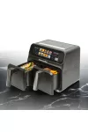 BEWELLO BW1002D Olaj nélküli fritőz - XXL - 230V - 2200W - dupla kosár, színes érintőkijel