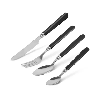 BEWELLO BW1021A Evőeszköz készlet tartóval - fekete - 16 részes - 32,7 x 19,5 x 4,7 cm BEWELLO BW1021A Evőeszköz készlet tartóval - fekete - 16 részes - 32,7 x 19,5 x 4,7 cm