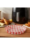BEWELLO BW1032A Air fryer sütőpapír - olaj nélküli sütőhöz - kockás, kör - 20 cm - 50 db / csomag