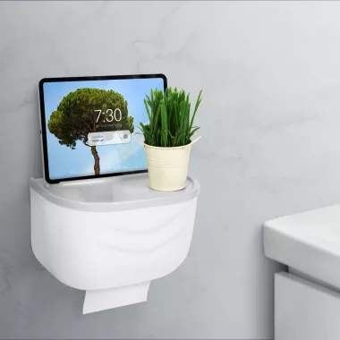 BEWELLO BW3002 WC-papír tartó szekrény - fehér - 210 x 135 x 135 mm