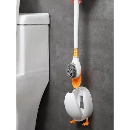 GLOBIZ DA01113 Kacsa alakú WC kefe tartóval - narancssárga / fehér