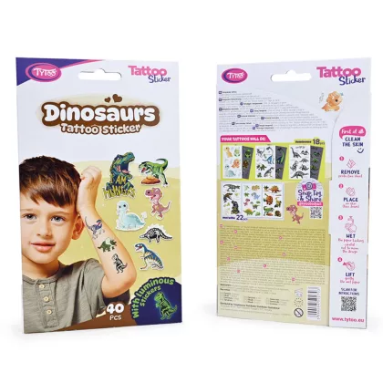 TYTOO TY50270 Dinoszauruszos tetoválás matrica szett - 40 db / csomag