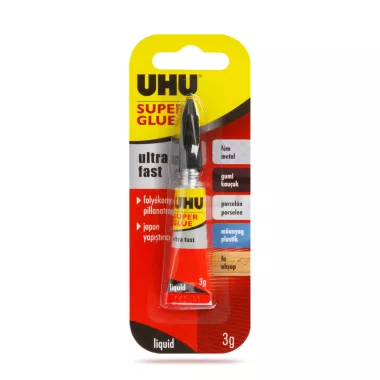 UHU U36700 Super Glue pillanatragasztó 3 g liquid UHU U36700 Super Glue pillanatragasztó 3 g liquid