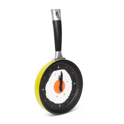   GLOBIZ W1060B Konyhai serpenyő falióra - tükörtojással - sárga