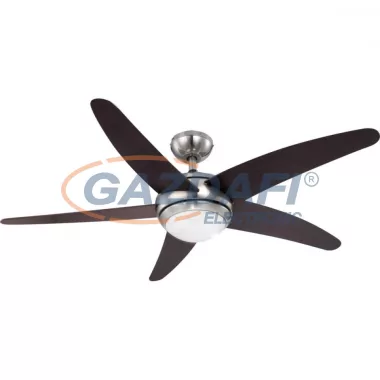 GLOBO 0306 FABIOLA Mennyezeti ventilátor lámpával, 1x R7s 80W, test: nikkel matt, üveg