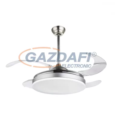 GLOBO 0350 CABRERA Mennyezeti ventilátor lámpával, LED 36W, 6000 K, 2180 Lm, nikkel matt, króm, akril, műanyag