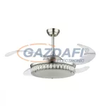   GLOBO 0352 CABRERA Ventilátor lámpával, LED 36W, 6000 K, 2180 Lm, nikkel matt/ króm, K5 kristályok/ üveg/ akril kristályok
