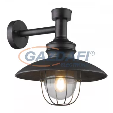 GLOBO 15019W JADEN Fali lámpa, 60W, E27, fém fekete / üveg GLOBO 15019W JADEN Fali lámpa, 60W, E27, fém fekete / üveg