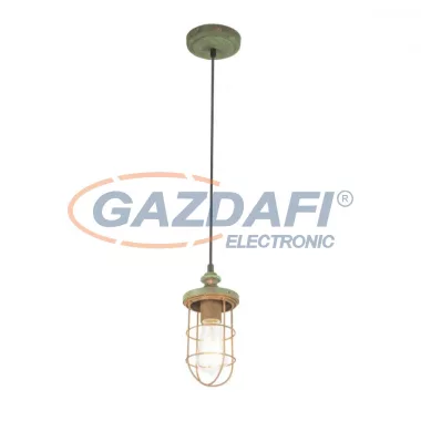 GLOBO 15027H TERU Függeszték , 60W , E27 , fém, rozsda hatás, antik zöld, textil kábel