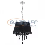   GLOBO 15028-3 LANI Függeszték , 40W , 3x E14 , króm , textil , K5 kristályokkal