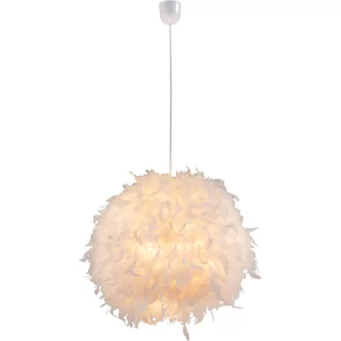 GLOBO 15057 KATUNGA függesztékes lámpa, 40W, E27, műanyag, valódi toll, textil