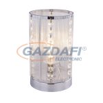   GLOBO 15091T WALLA Asztali lámpa króm, K5 tisztaságú kristály gyöngyökkel dekorálva. Ø:120, H:210, exkl. 1xE14 40W 230V