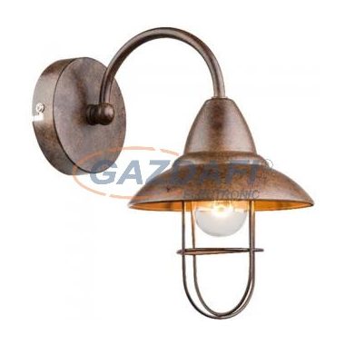 GLOBO 15126W KOVA Fali lámpa, 40W, E14, fém, antik ezüst, üveg